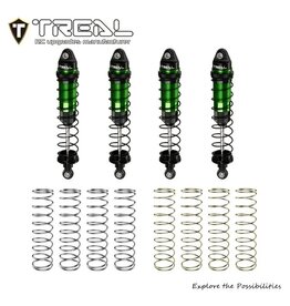 TREAL TRLX0047SS10X ALUMINUM THREADED FRONT/REAR SHOCK SET FOR LOSI MINI LMT: GREEN (4)