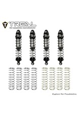 TREAL TRLX0047SS10D ALUMINUM THREADED FRONT/REAR SHOCK SET FOR LOSI MINI LMT: SILVER (4)