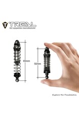 TREAL TRLX0047SS10D ALUMINUM THREADED FRONT/REAR SHOCK SET FOR LOSI MINI LMT: SILVER (4)