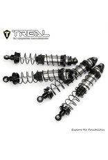 TREAL TRLX0047SS10D ALUMINUM THREADED FRONT/REAR SHOCK SET FOR LOSI MINI LMT: SILVER (4)