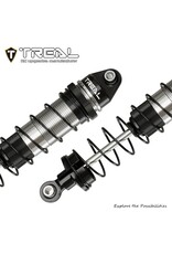TREAL TRLX0047SS10D ALUMINUM THREADED FRONT/REAR SHOCK SET FOR LOSI MINI LMT: SILVER (4)