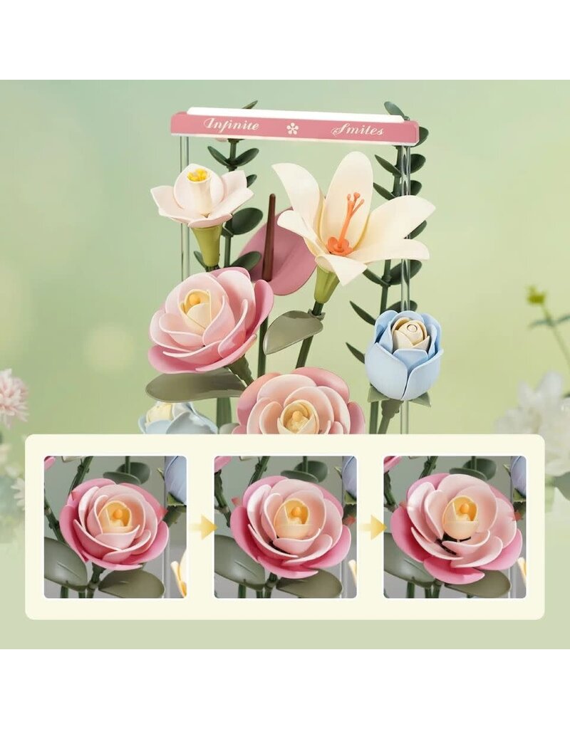 ROBOTIME ROEAF01D BLOOMING BOUQUET BOX DIY 3D PUZZLE