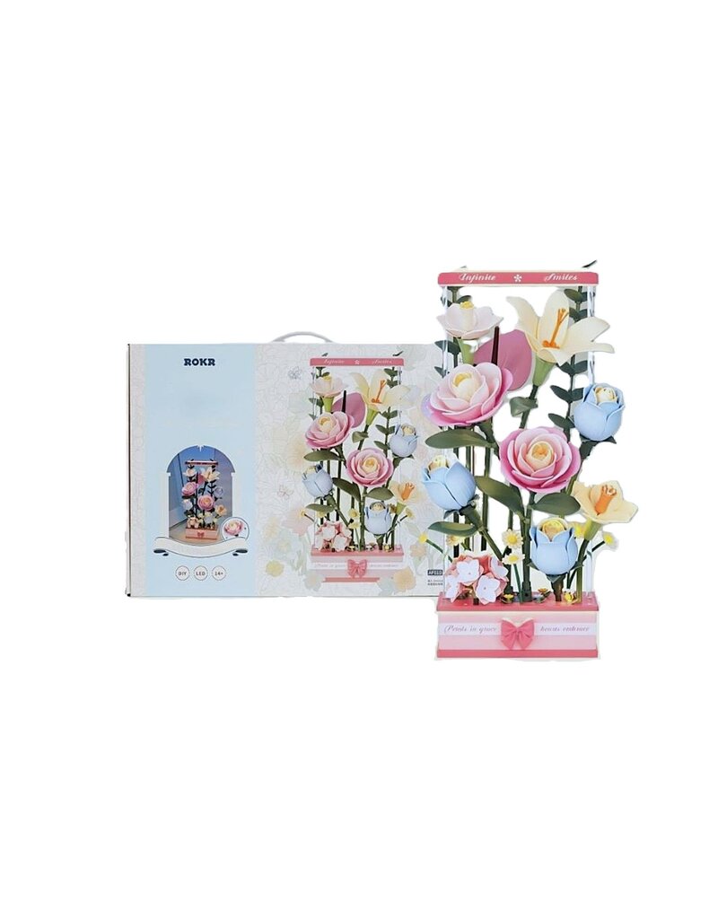ROBOTIME ROEAF01D BLOOMING BOUQUET BOX DIY 3D PUZZLE