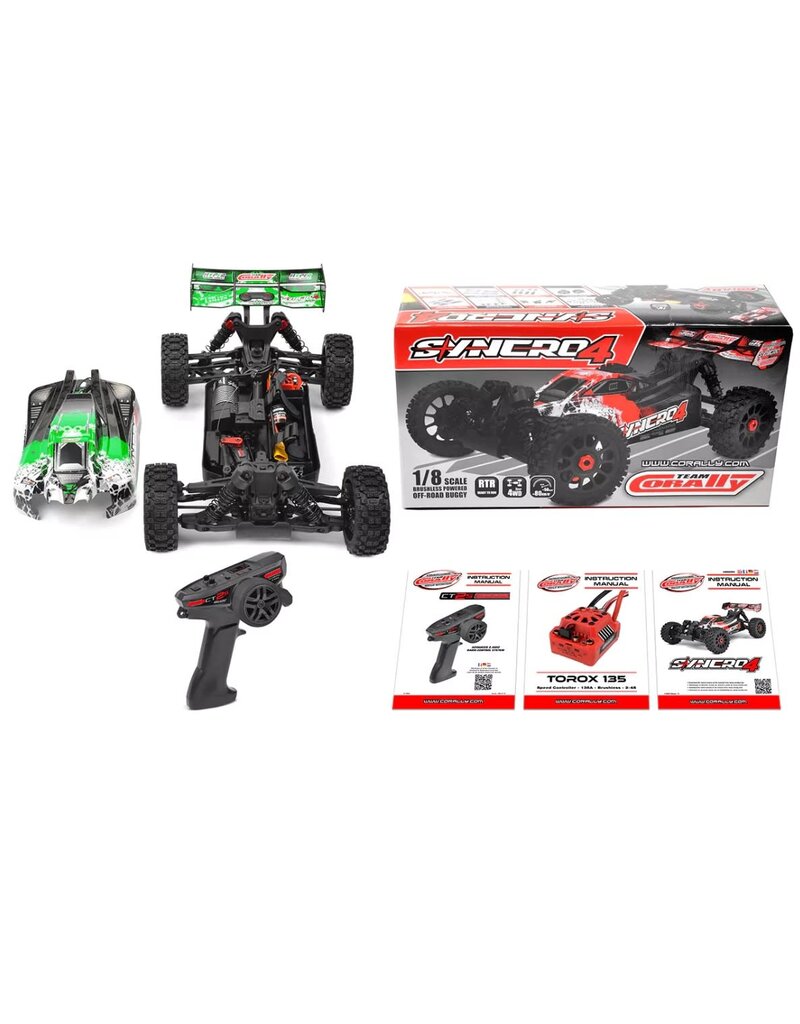 TEAM CORALLY COR00287-G SYNCRO-4 1/8 4S BRUSHLESS OFF ROAD BUGGY, RTR, GREEN