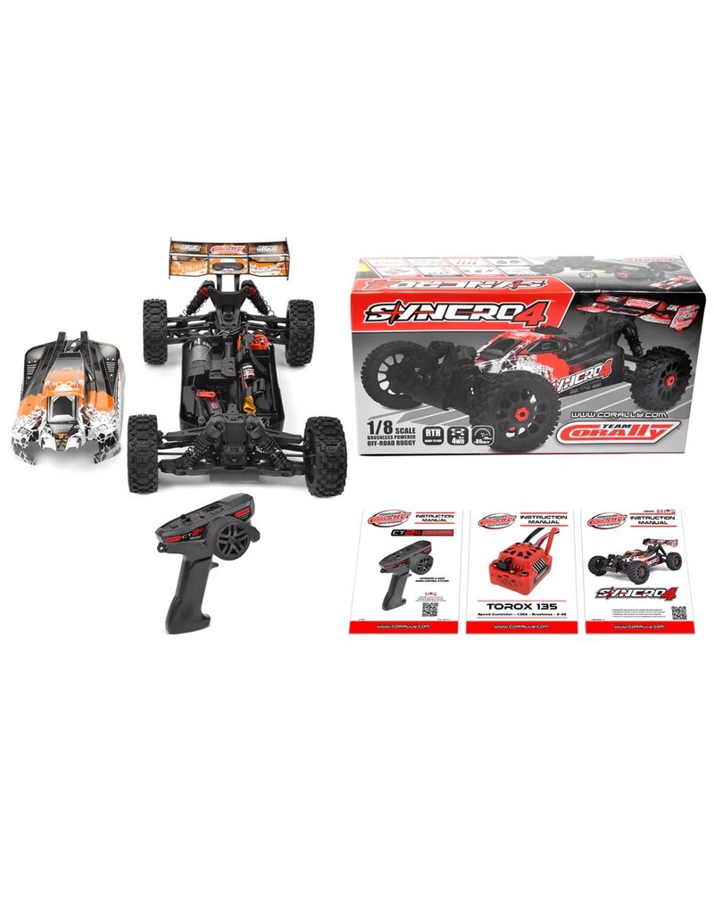 TEAM CORALLY COR00287-O CORALLY SYNCRO-4 1/8 4S BRUSHLESS OFF ROAD BUGGY, RTR, ORANGE