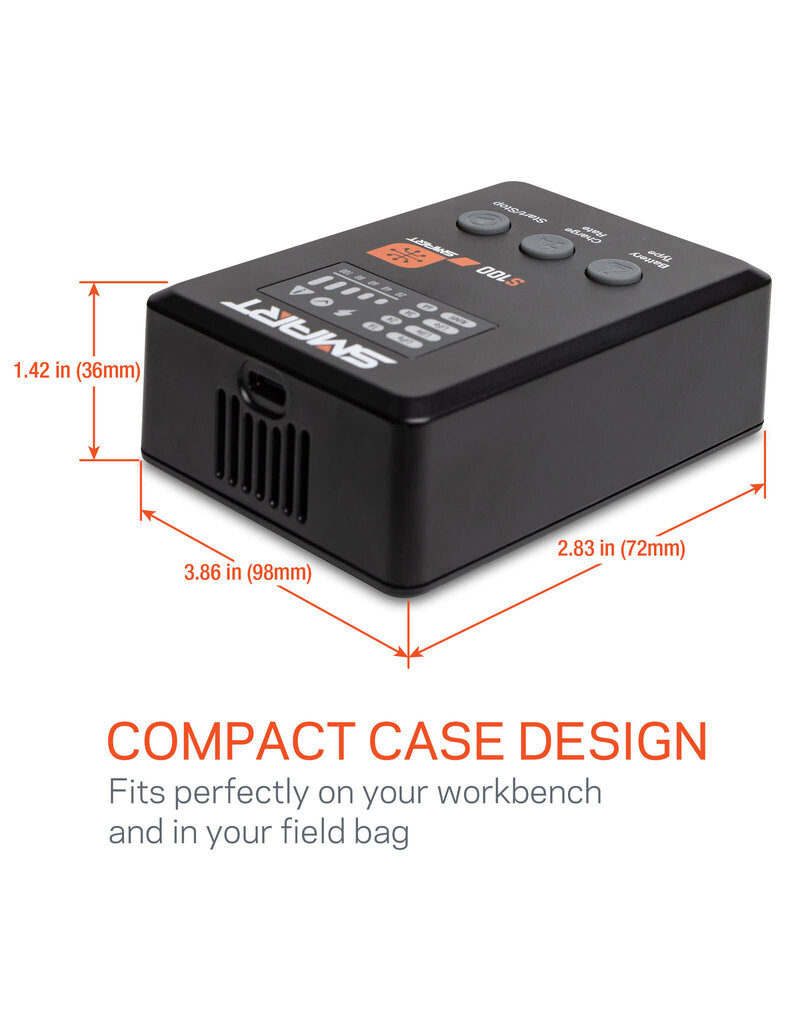 SPEKTRUM SPMXC2090P S100 1X100W USB-C SMART CHARGER, 65W USB-C GAN POWER SUPPLY COMBO