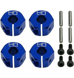 HOT RACING HRAMMX10X06 12MM ALUMINUM CLAMPING WHEEL HEX SET FOR TRAXXAS MINI MAXX (4)
