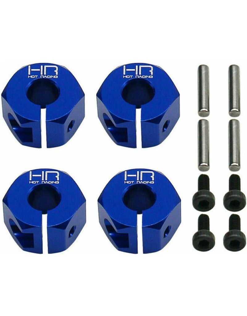 HOT RACING HRAMMX10X06 12MM ALUMINUM CLAMPING WHEEL HEX SET FOR TRAXXAS MINI MAXX (4)