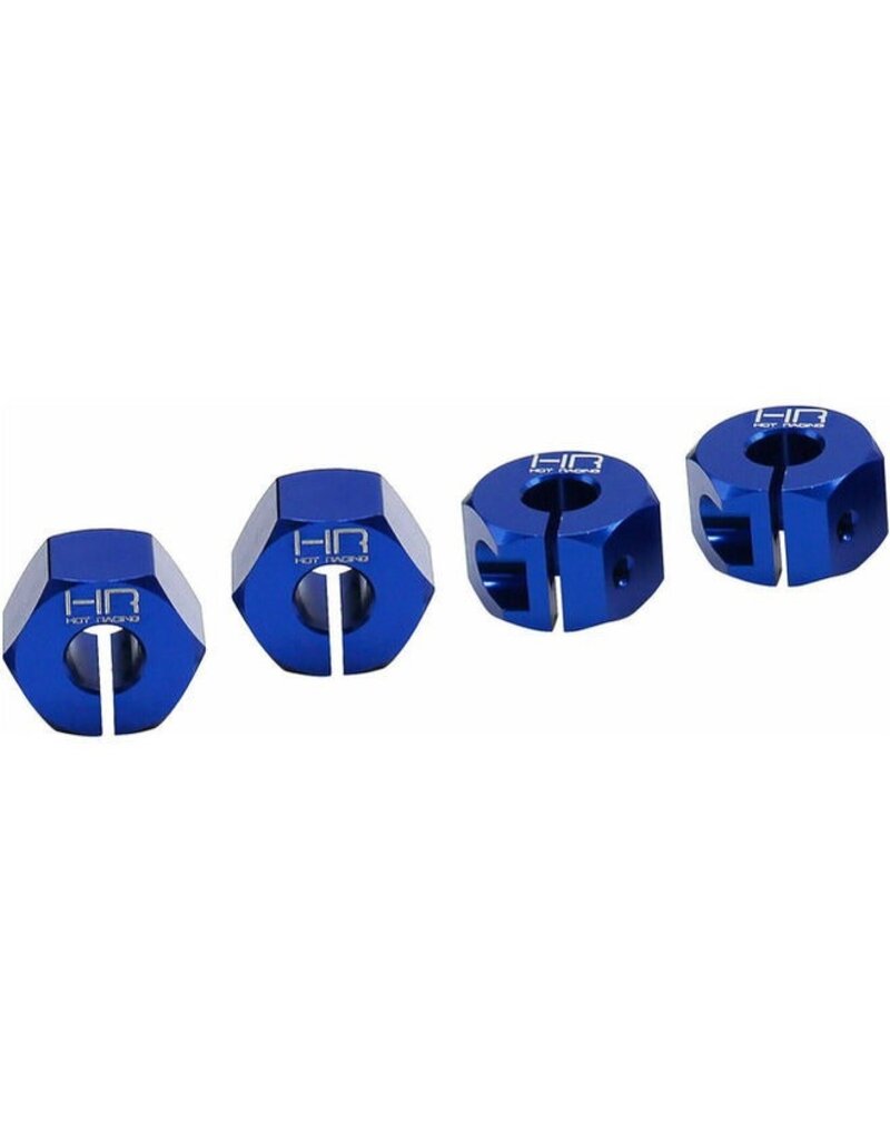 HOT RACING HRAMMX10X06 12MM ALUMINUM CLAMPING WHEEL HEX SET FOR TRAXXAS MINI MAXX (4)