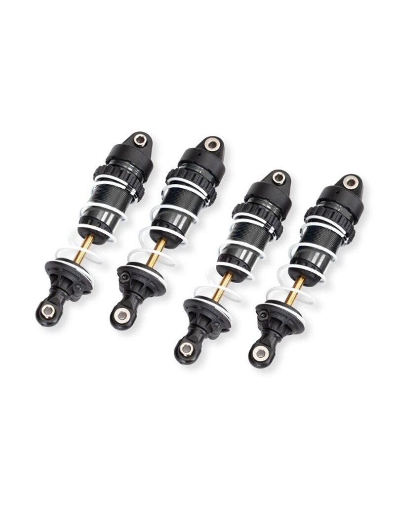 TRAXXAS TRA10765-GRAY ALUMINUM LONG GTR SHOCKS & SPRINGS: GRAY (4)
