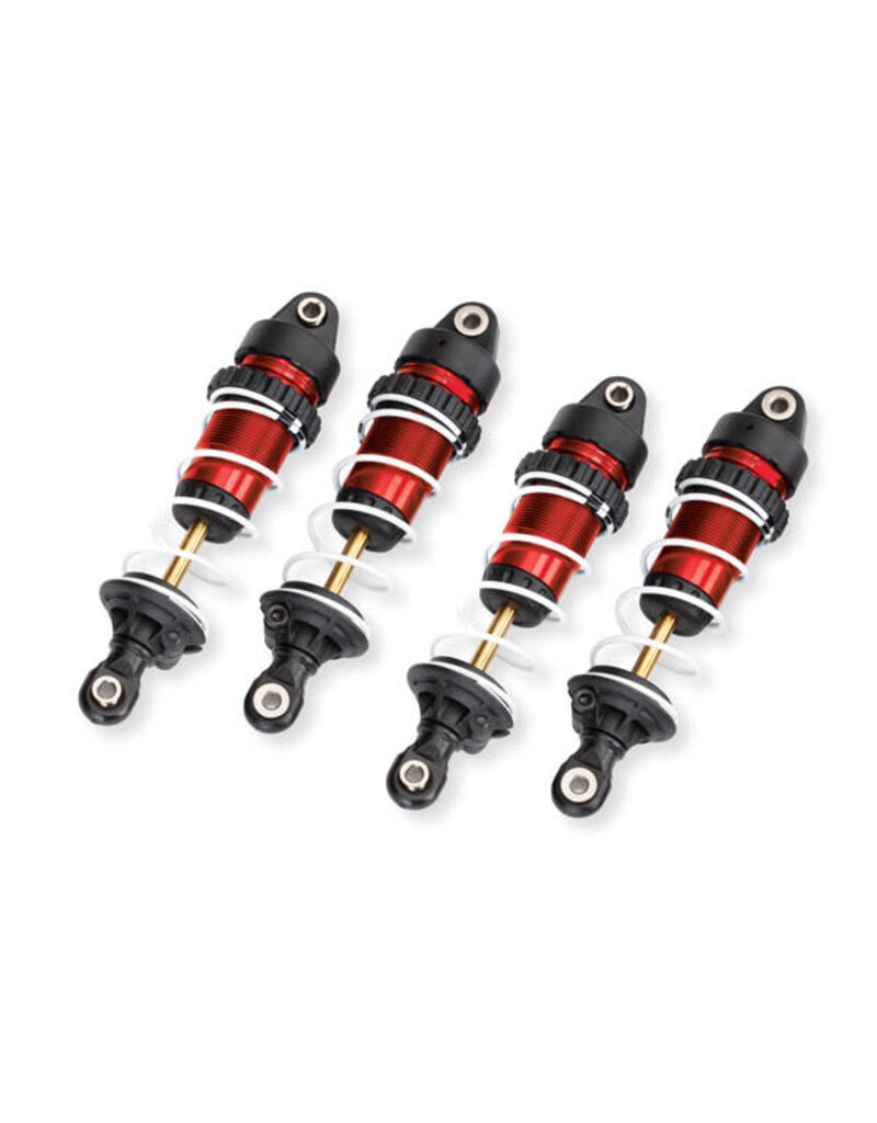 TRAXXAS TRA10765-RED ALUMINUM LONG GTR SHOCKS & SPRINGS: RED (4)