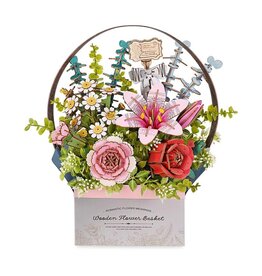 ROBOTIME ROETW03H WOODEN FLOWER BASKET DIY 3D PUZZLE
