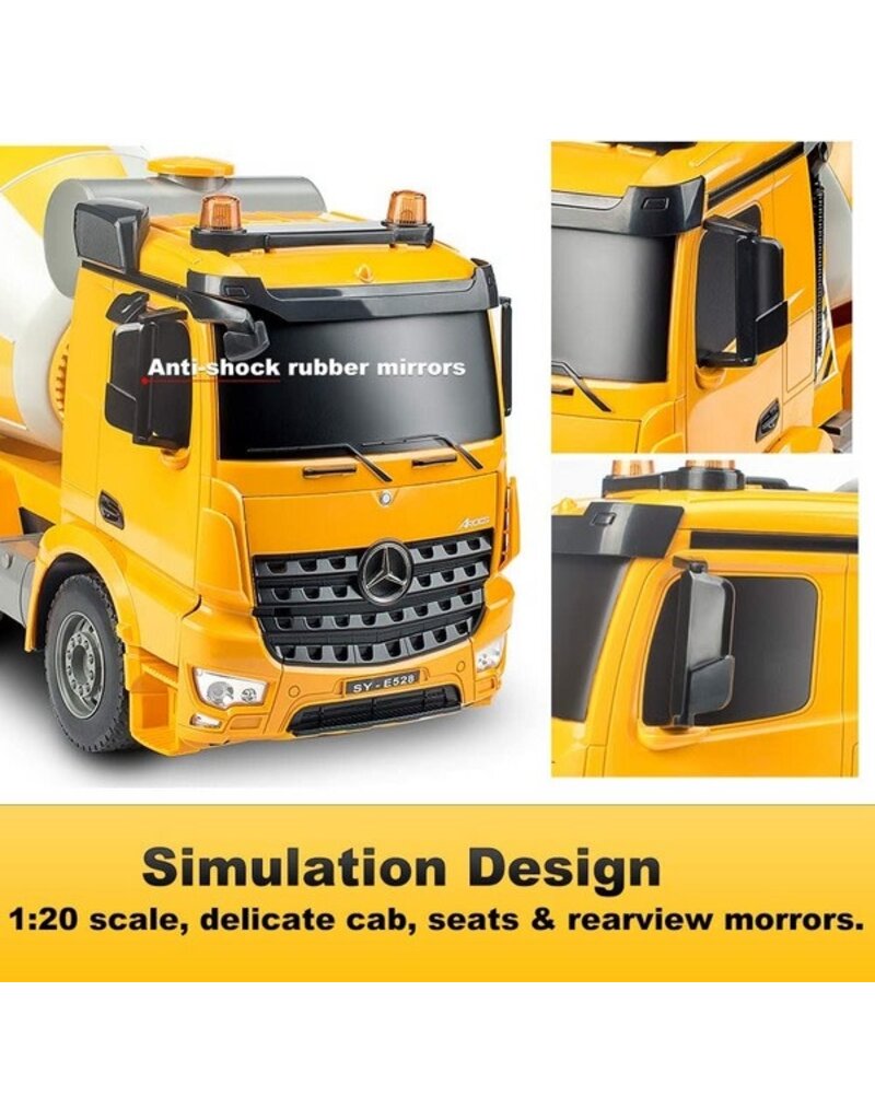 DOUBLE E DEEIMX528 1/20 MERCEDES AROCS CEMENT MIXER