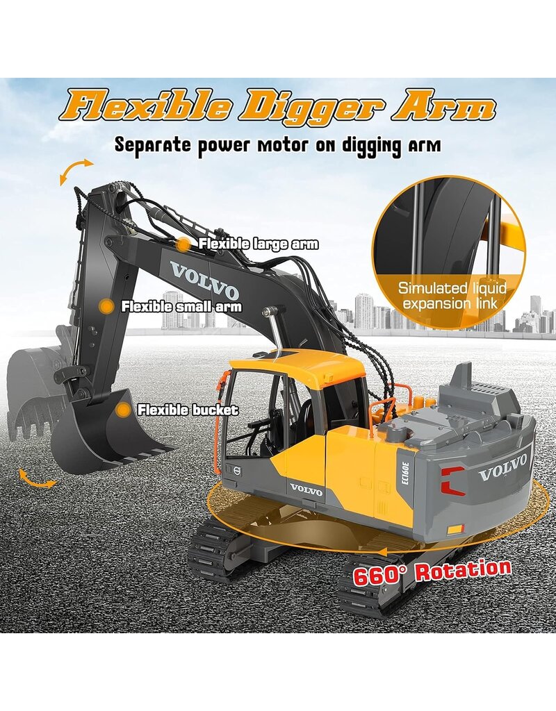 DOUBLE E DEEIMX598 1/16 SCALE VOLVO EXCAVATOR PRO