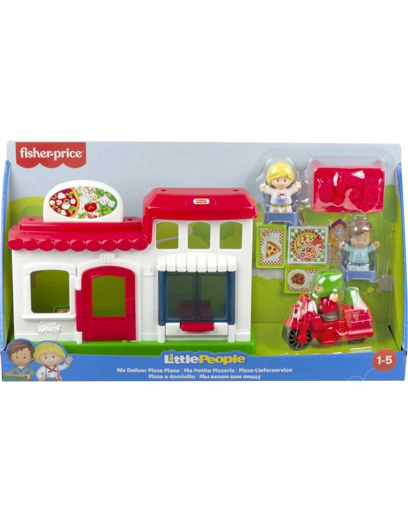 FISHER PRICE FP HBR79 LITTLE PEOPLE WE DELIVER PIZZA PLACE TOY RESTAURANT WITH FIGURES