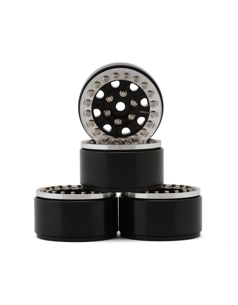 RC4WD RC4Z-W0062 RACELINE 1.0 MONSTER BEADLOCK WHEELS V2 (SILVER/BLACK) (4)