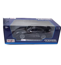 MAISTO MAISTO 31703 S.E. 1/18 SCALE DIECAST PORSCHE 911 GT3 RS 4.0: BLACK