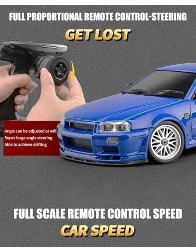 IMEX LD1899BE 1/18 RWD DRIFT CAR GT-R R34 RTR BLUE