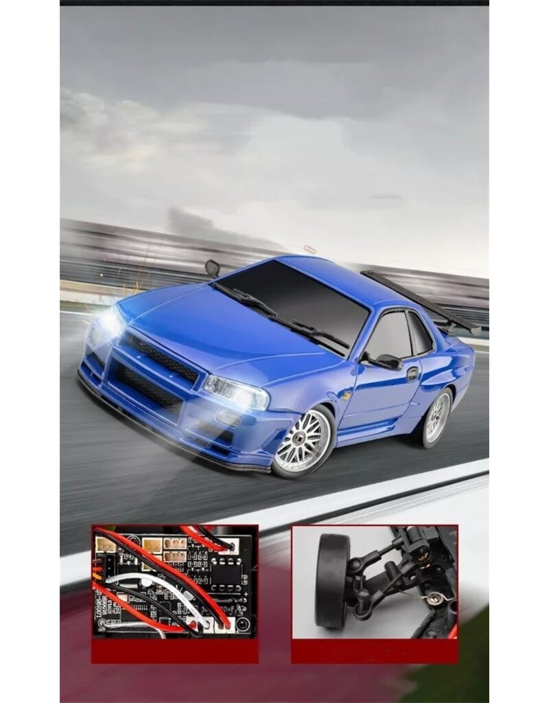 IMEX LD1899BE 1/18 RWD DRIFT CAR GT-R R34 RTR BLUE