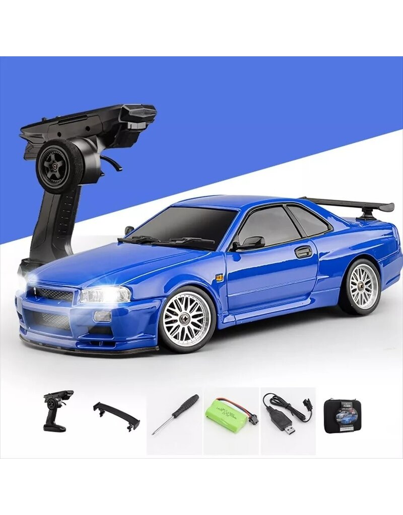 IMEX LD1899BE 1/18 RWD DRIFT CAR GT-R R34 RTR BLUE