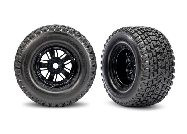 TRA10947 REAR FUNCO WHEELS & GRAVIX TIRES: BLACK (2)