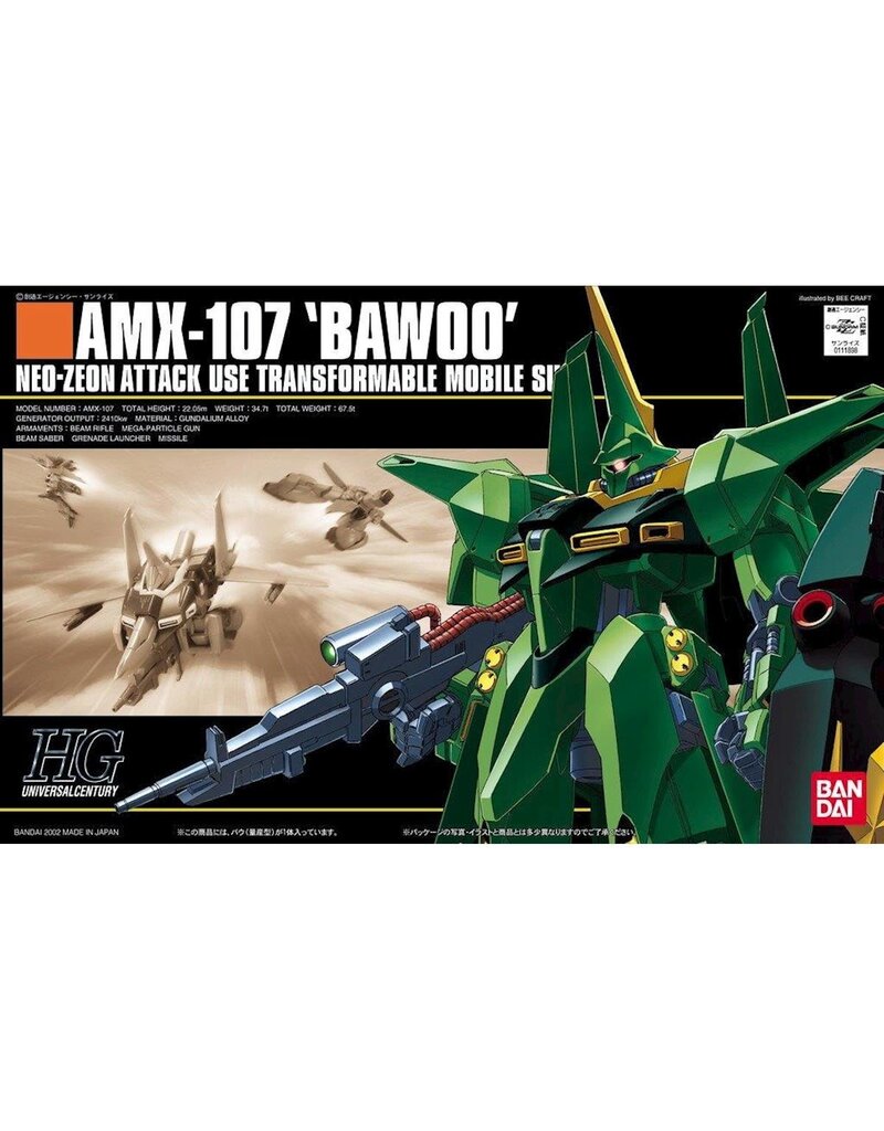 BANDAI BAS1111898 HGUC 1/144 #31 AMX-107 BAWOO (MASS PRODUCTION VER.) "ZZ GUNDAM" MODEL KIT