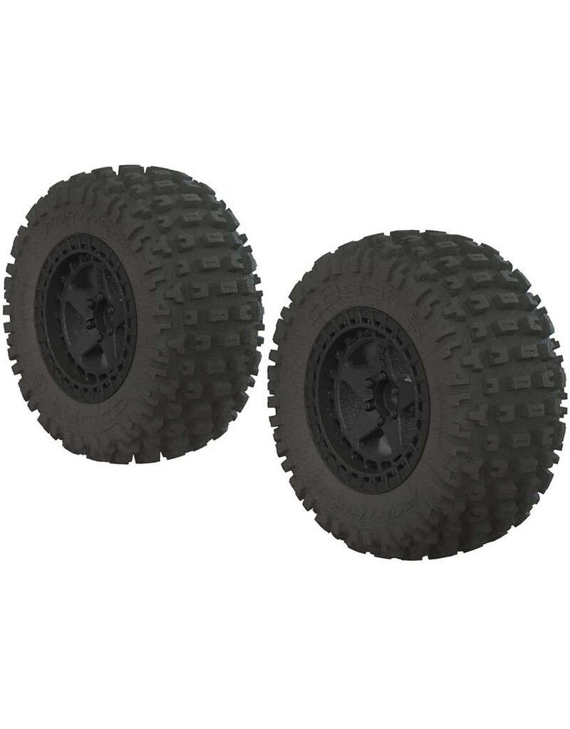 ARRMA AR550042 DBOOTS FORTRESS SC TIRE SET GLUED: BLACK (2)