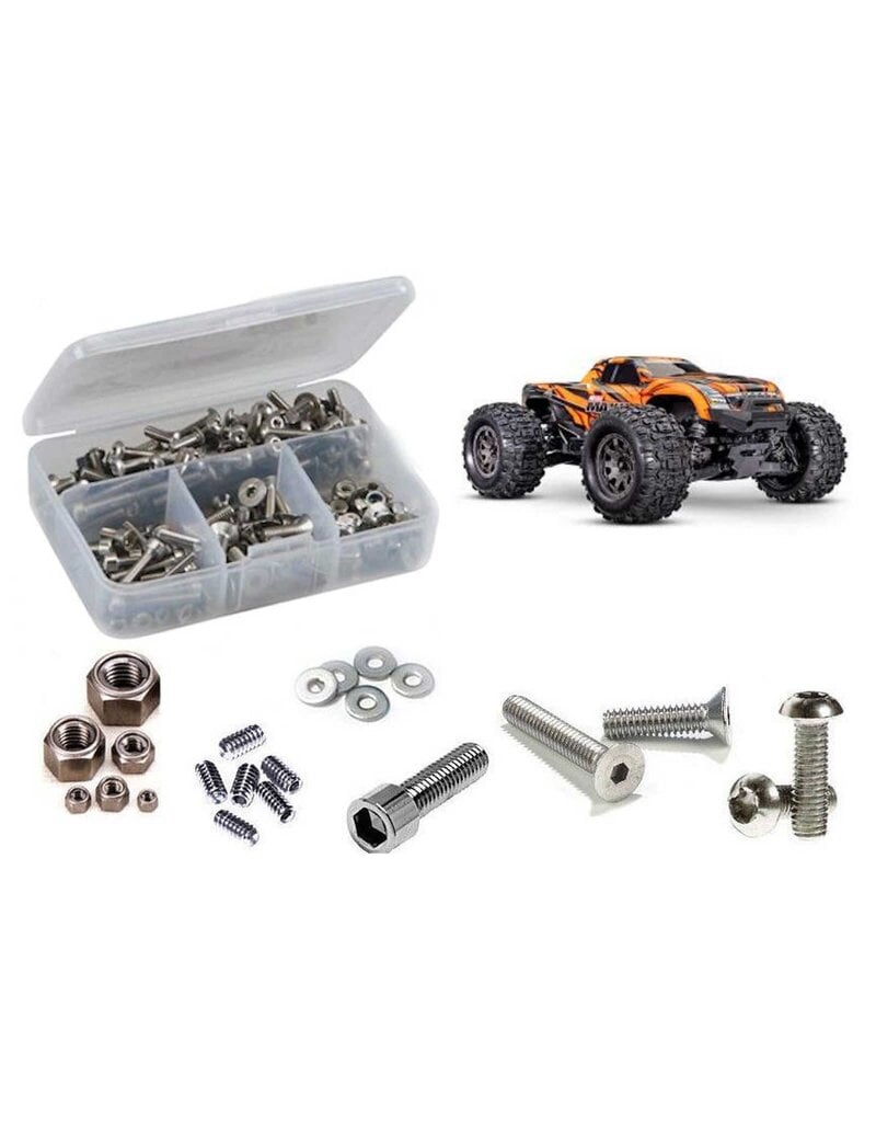 RC SCREWZ RCZTRA138 MINI MAXX 2S 1/10TH (#107154-1) STAINLESS STEEL SCREW KIT