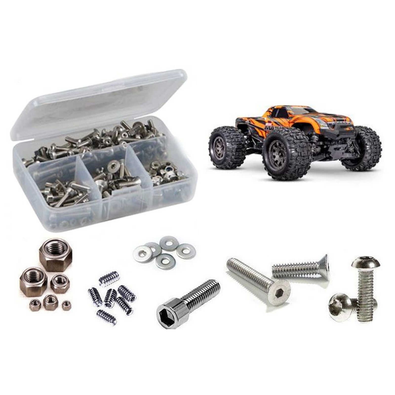 RCZTRA138 MINI MAXX 2S 1/10TH (#107154-1) STAINLESS STEEL SCREW KIT