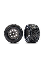 TRAXXAS TRA10775-GRAY GRAY REAR MINI XRT WHEELS W/ GRAVIX TIRES (2)
