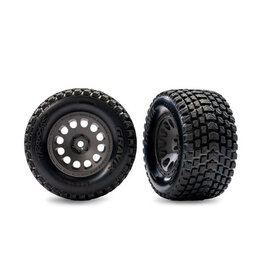 TRAXXAS TRA10772-GRAY GRAY FRONT MINI XRT WHEELS W/ GRAVIX TIRES (2)