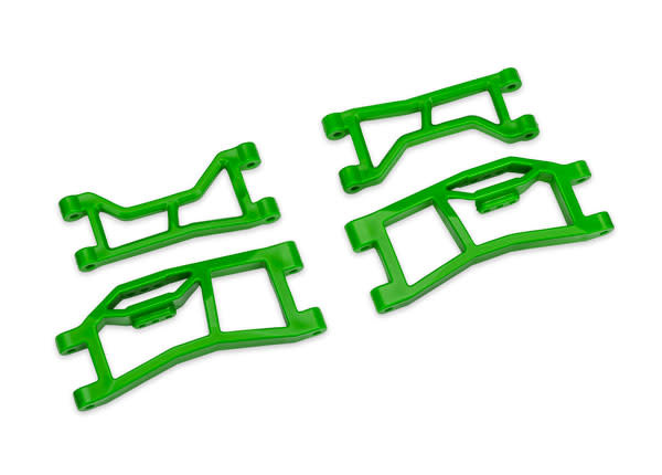 TRA10727-GRN GREEN WIDEMAXX REAR UPPER & LOWER HD SUSPENSION ARMS
