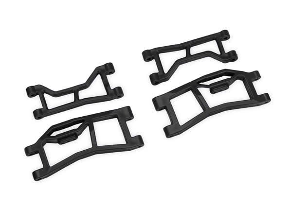 TRA10727-BLK BLACK WIDEMAXX REAR UPPER & LOWER HD SUSPENSION ARMS