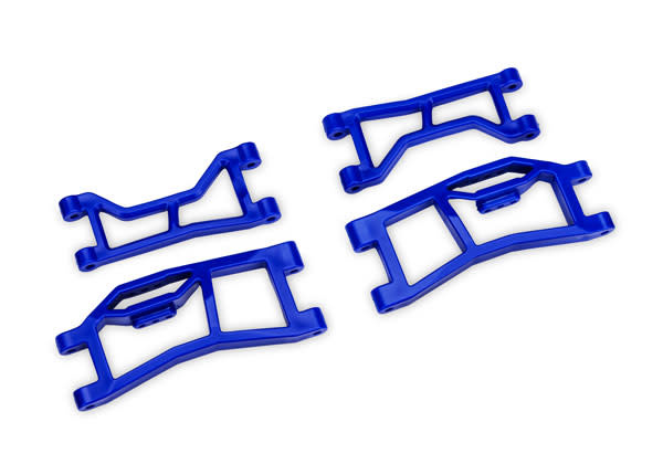 TRA10727-BLUE BLUE WIDEMAXX REAR UPPER & LOWER HD SUSPENSION ARMS