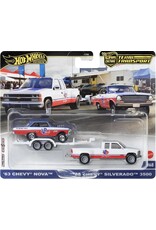 HOT WHEELS MTL FLF56/HRV42 HOT WHEELS TEAM TRANSPORT '88 CHEVY SILVERADO 3500 W/ '63 CHEVY NOVA