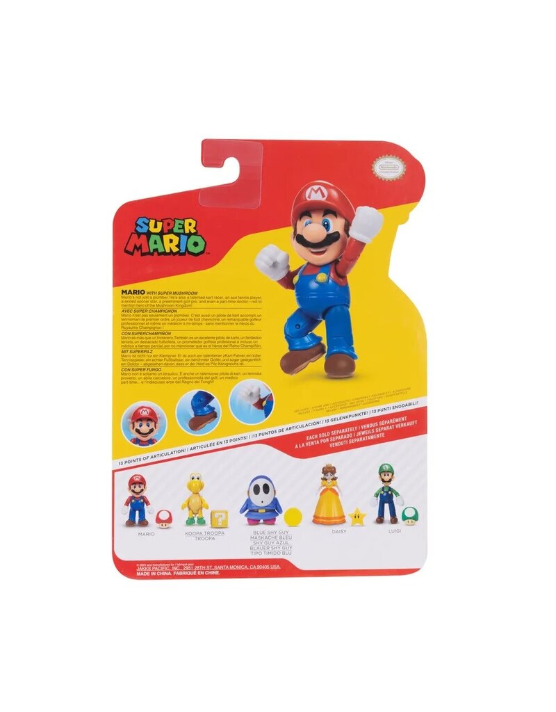 SUPER MARIO 41542 SUPER MARIO ACTION FIGURE WITH SUPER MUSHROOM