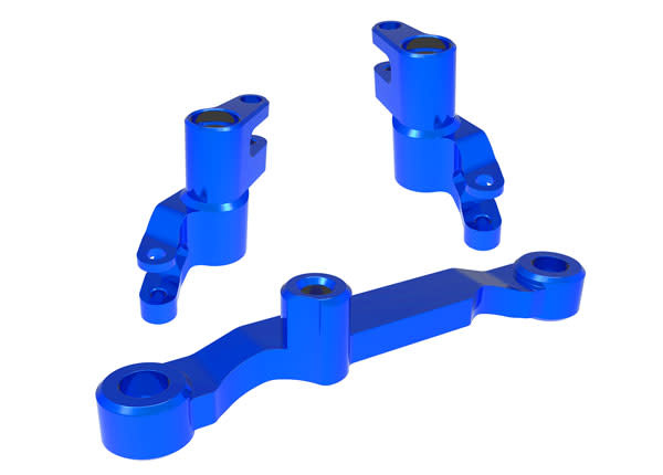 TRA10743-BLUE STEERING BELLCRANKS ALUM BLUE