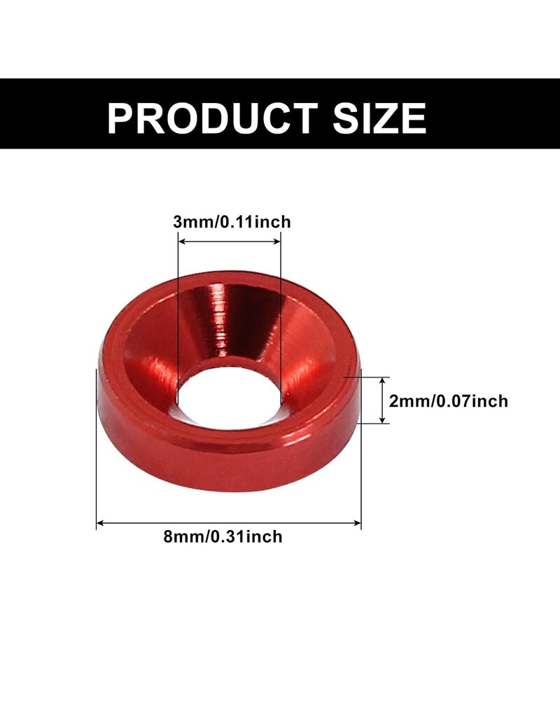 M3 CONCENTRIC WASHERS: RED (60)