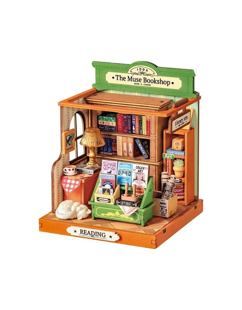 ROBOTIME ROEDS040 THE MUSE BOOKSHOP, SUPER MINI HOUSES - LITTLE WARM SPACES