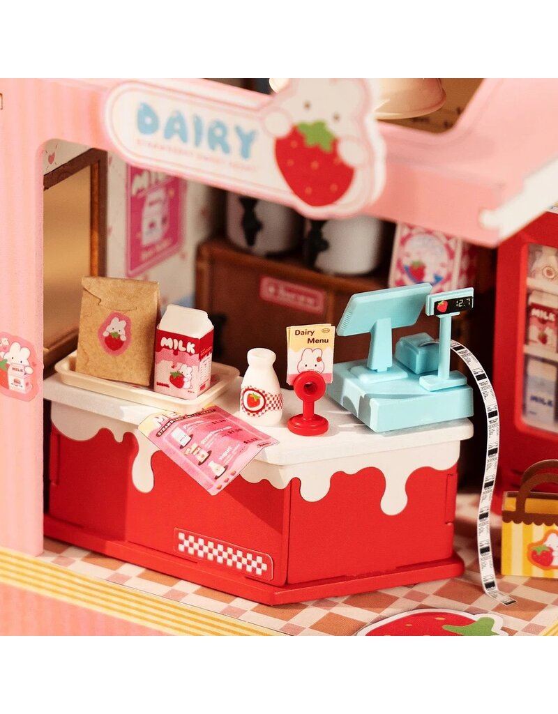 ROBOTIME ROEDS034 ROLIFE FOOD BOX SHOP, STRAWBERRY MILK BOX