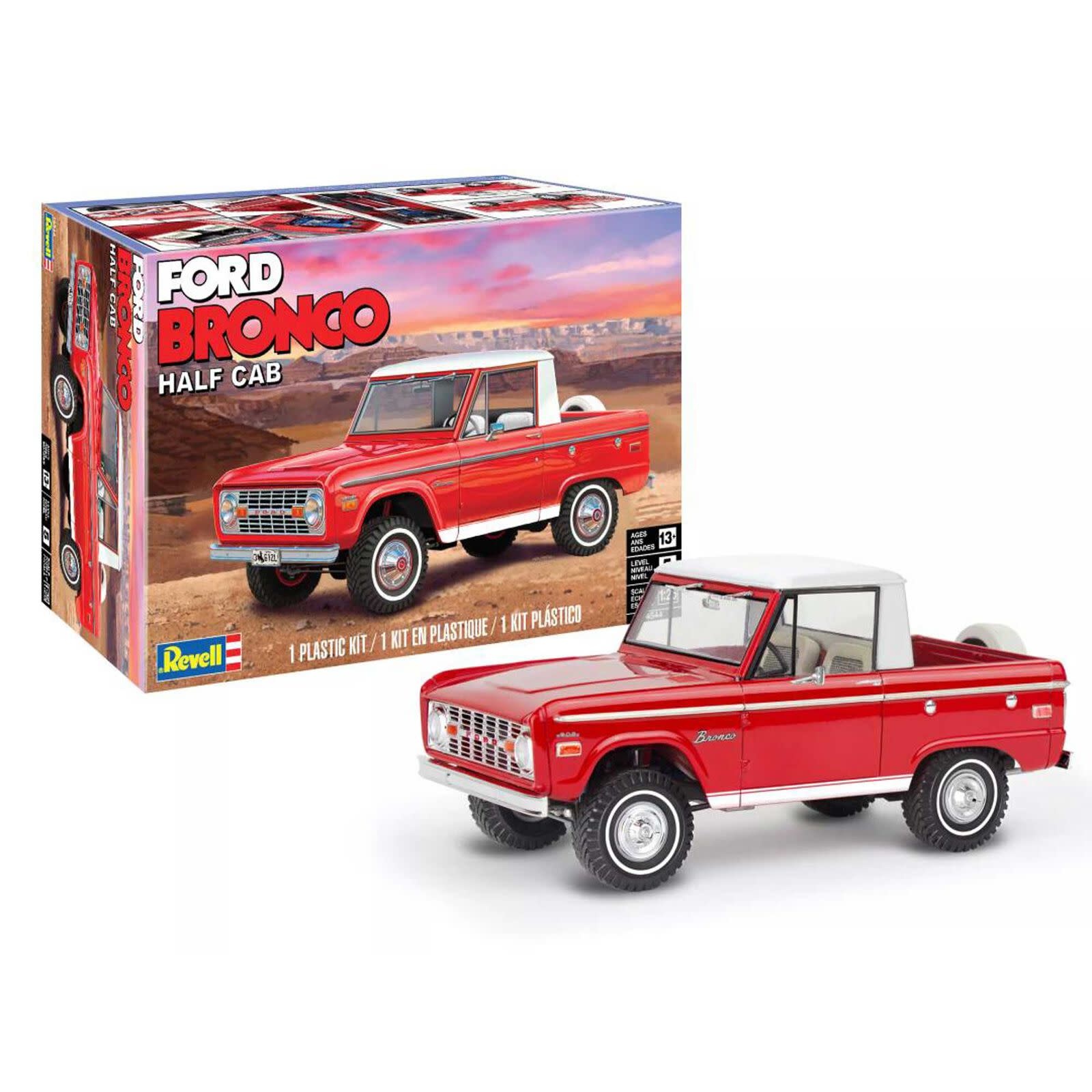 RMX14544 1/25 FORD BRONCO HALF CAB PLASTIC MODEL KIT