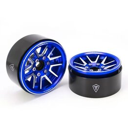 TREAL TRLX003JCISKV TYPE L 1.9" V-SPOKE BEADLOCK WHEELS (BLUE) (4)