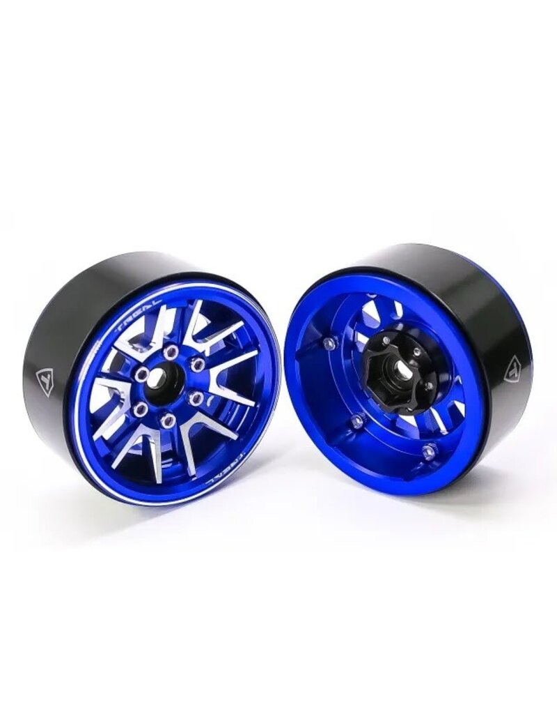 TREAL TRLX003JCISKV TYPE L 1.9" V-SPOKE BEADLOCK WHEELS (BLUE) (4)