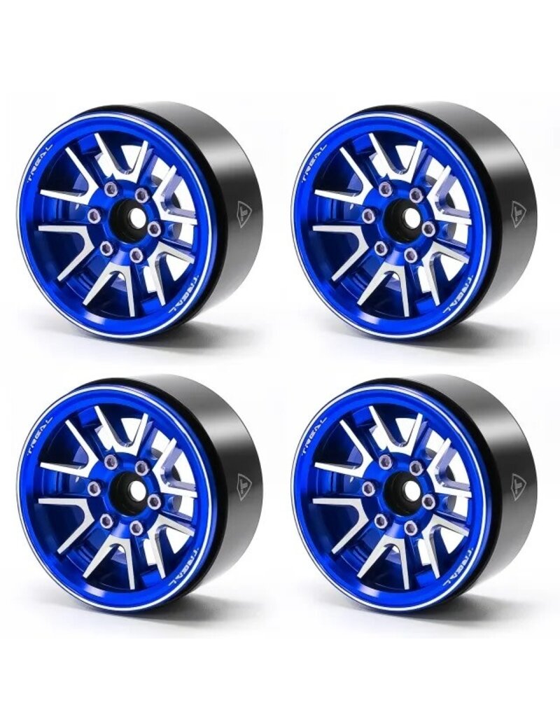 TREAL TRLX003JCISKV TYPE L 1.9" V-SPOKE BEADLOCK WHEELS (BLUE) (4)