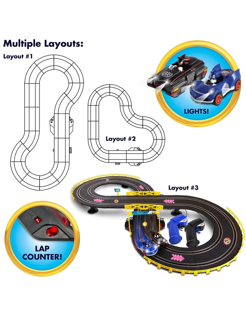SONIC SONIC & SHADOW RC SLOT CAR SET RACE SET VEHICLE
