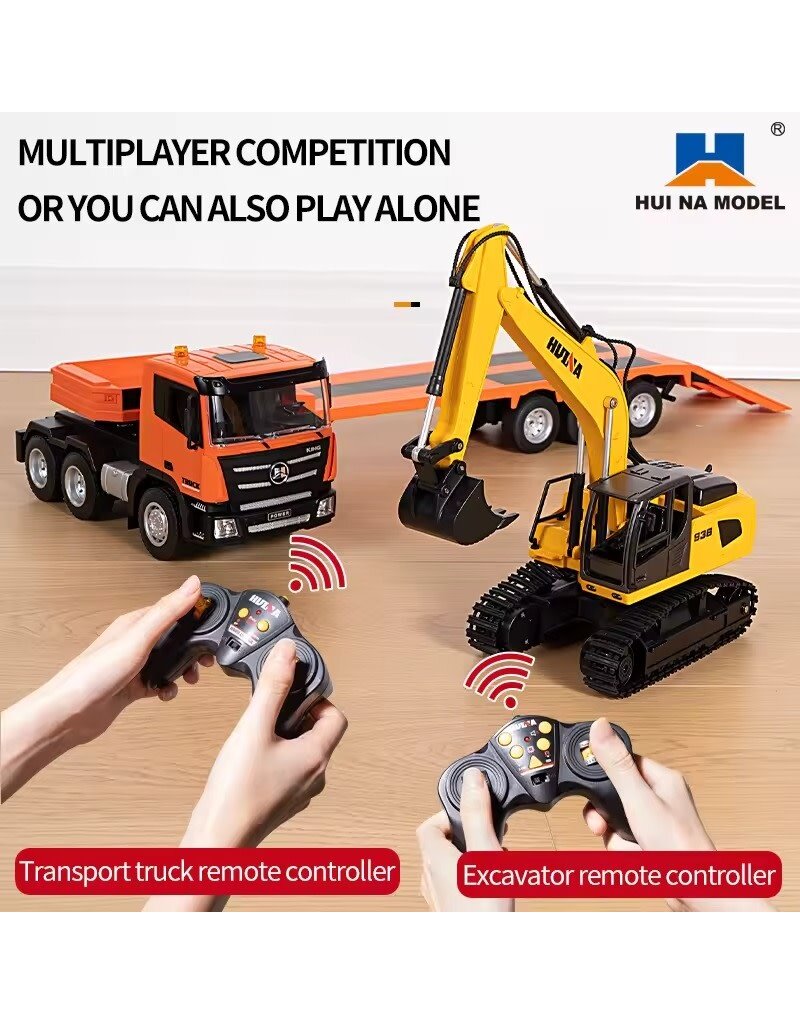 HUINA HUN11319 1/24 RC TRAILER AND EXCAVATOR