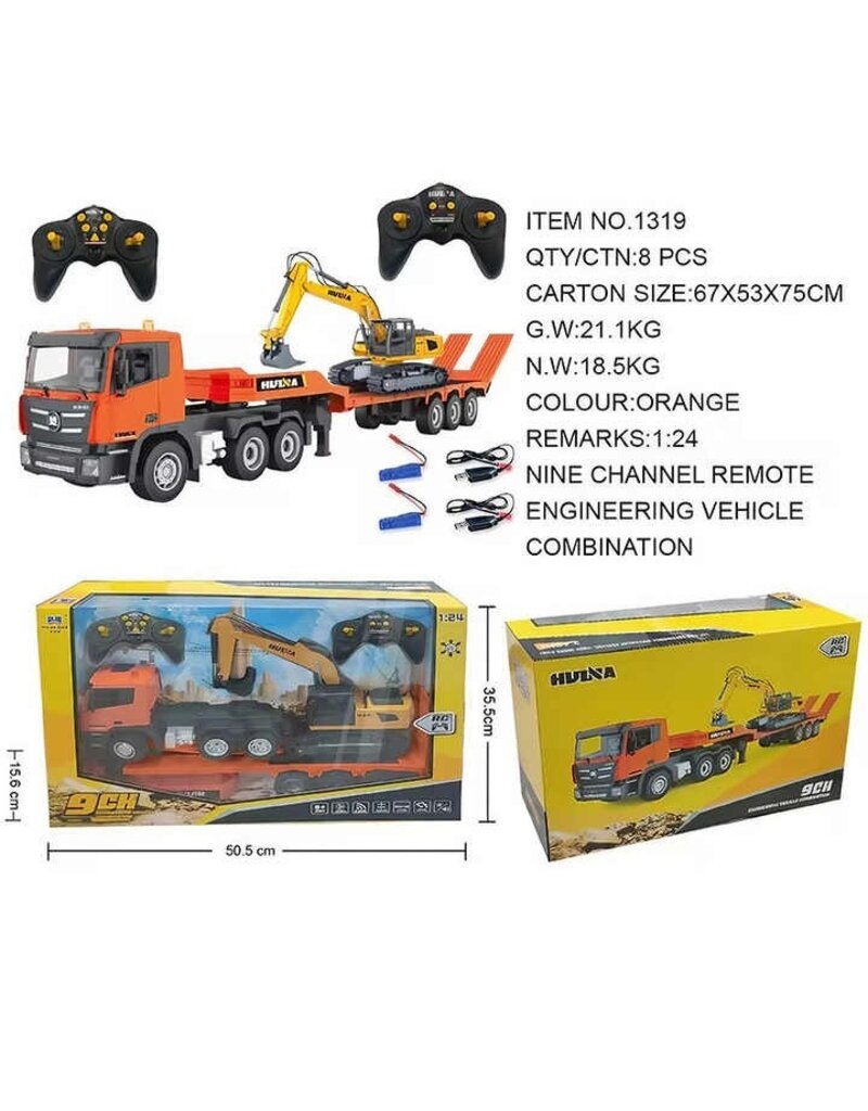 HUINA HUN11319 1/24 RC TRAILER AND EXCAVATOR