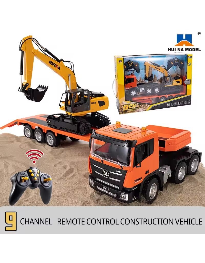 HUINA HUN11319 1/24 RC TRAILER AND EXCAVATOR