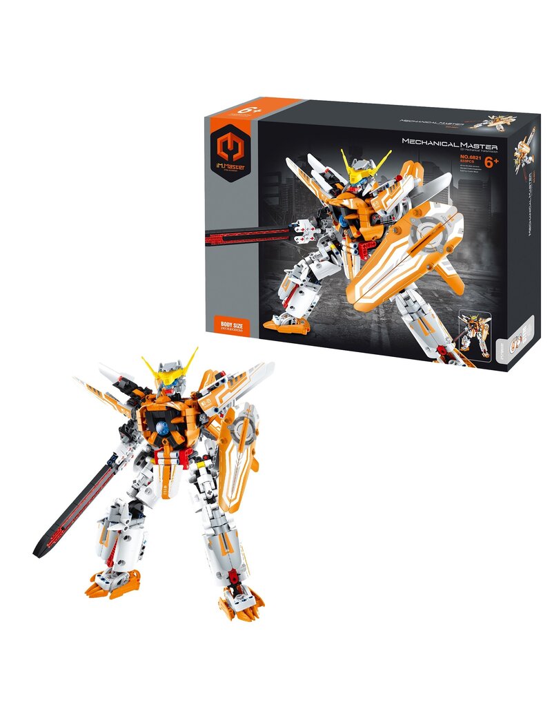 IMXIMM6821 MECHA BUILDING BLOCK SET ORANGE 833PCS