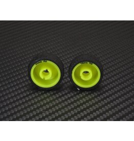 PN RACING PN MR2089R0 2WD DELRIN  FORMULA 11X20MM FLANGED REAR WHEELS 0 OFFSET: YELLOW (2)